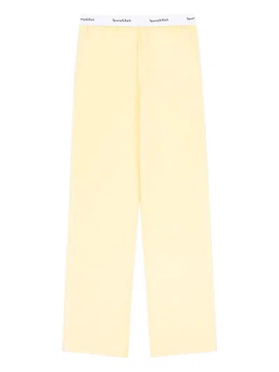 Sporty And Rich Logo Waistband Pyjama Bottom In Yellow
