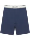 Sporty And Rich Logo-waistband Shorts In 蓝色