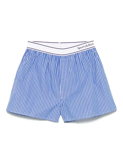 Sporty And Rich Logo-waistband Shorts In Multicolor