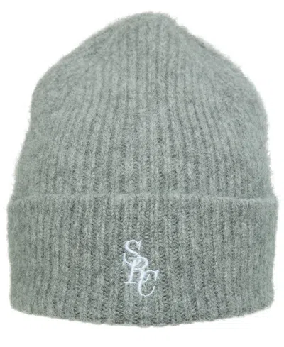 Sporty And Rich Logo Wool Beanie In Grey