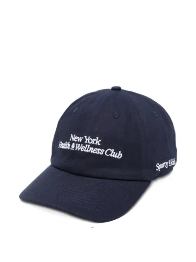 Sporty And Rich Logo-embroidered Baseball Cap In Blue