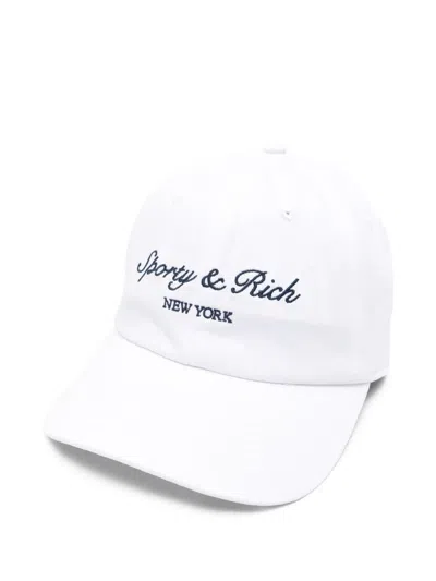 Sporty And Rich Logo-embroidered Baseball Cap In White