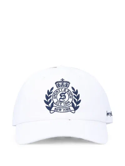 Sporty And Rich Logo-embroidered Baseball Cap In White