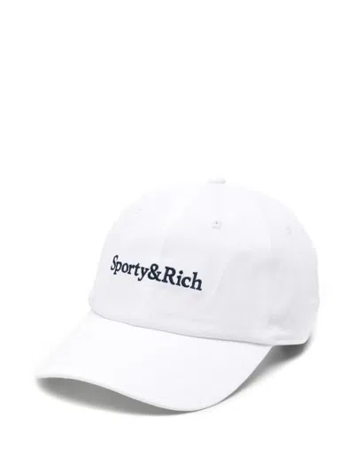Sporty And Rich Logo-embroidered Baseball Cap In White