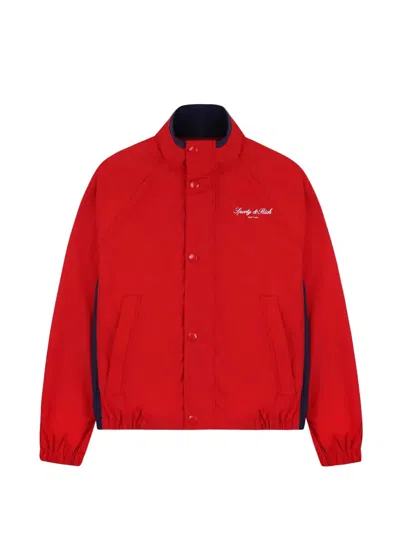 Sporty And Rich Logo-embroidered Bomber Jacket In Red