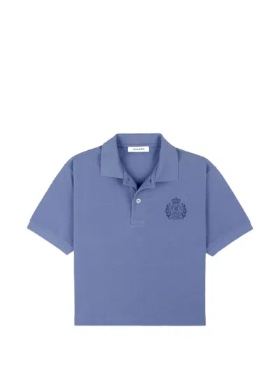 Sporty And Rich Short-sleeved Polo Shirt In Blue