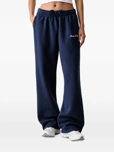 Sporty And Rich Logo-embroidered Track Pants In Blue