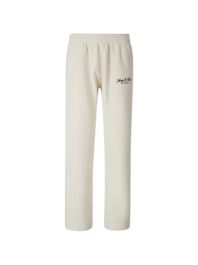 Sporty And Rich Logo-embroidered Track Pants In Neutral