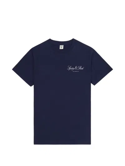 Sporty And Rich Navy Blue Solid T-shirt