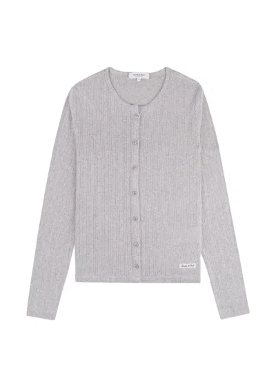 Sporty And Rich Logo-patch Cardigan In Gray
