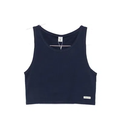Sporty And Rich Logo-patch Tank Top In Blue