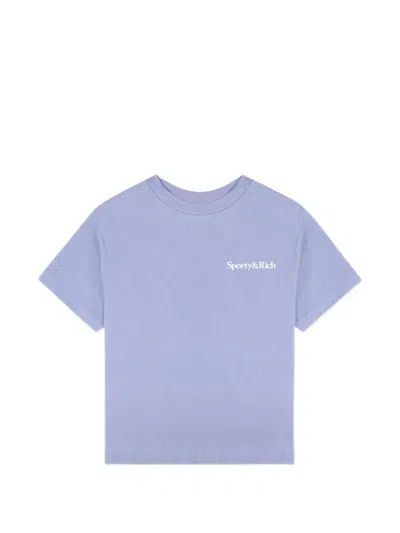 Sporty And Rich Kids' Logo-print Cotton T-shirt In Blue
