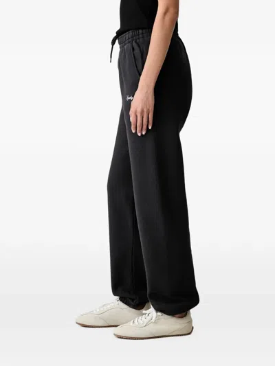 Sporty And Rich Logo-print Drawstring Track Pants In Black