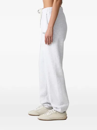 Sporty And Rich Logo-print Drawstring Track Pants In Grey