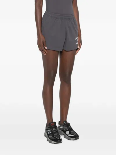 Sporty And Rich Logo-print Elasticated Shorts In Gray