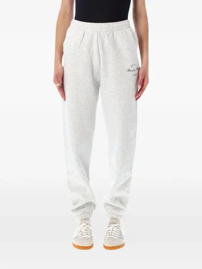 Sporty And Rich Logo-print Elasticated-waist Track Pants In Gray