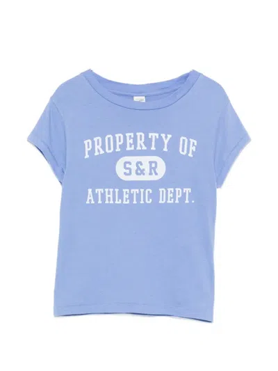 Sporty And Rich Logo-print Short-sleeved T-shirt In Blue