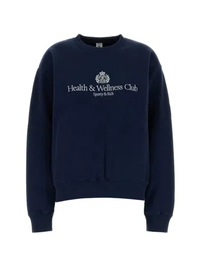 Sporty And Rich Logo-print Sweatshirt In Blue