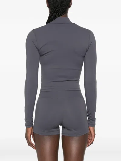 Sporty And Rich Logo-print Zip-up Sweater In Multi