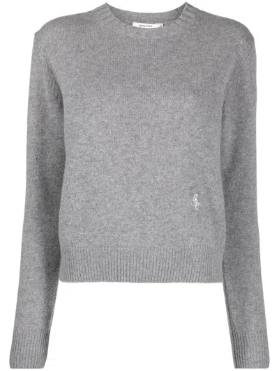 Sporty And Rich Long-sleeve Knitted Jumper In Grey