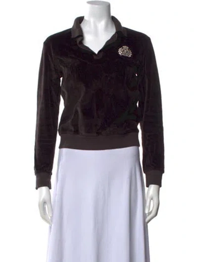 Pre-owned Sporty And Rich Long Sleeve Polo In Black