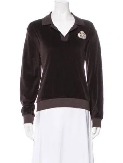 Pre-owned Sporty And Rich Long Sleeve Polo In Gray