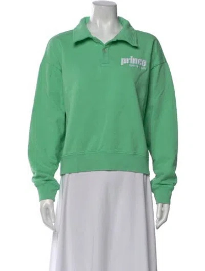 Pre-owned Sporty And Rich Long Sleeve Polo In Green