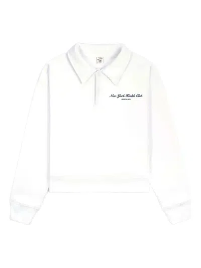 Sporty And Rich Long-sleeve Polo Shirt In White