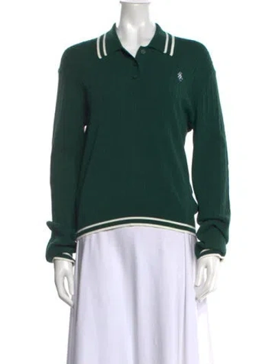 Pre-owned Sporty And Rich Long Sleeve Polo W/ Tags In Green