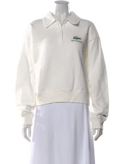 Pre-owned Sporty And Rich Long Sleeve Polo In White