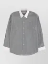 Sporty And Rich Long Sleeve Shirt Chest Pocket Contrast Collar In Gray