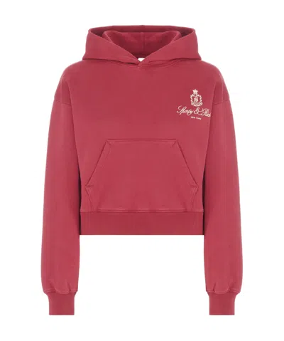 Sporty And Rich Long-sleeved Hooded Hoodie In Red