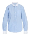 Sporty And Rich Sporty & Rich Classic Striped Button In Blue