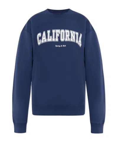 Sporty And Rich Long-sleeved Sweater In Blue