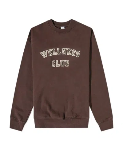 Sporty And Rich Long-sleeved Sweater In Brown