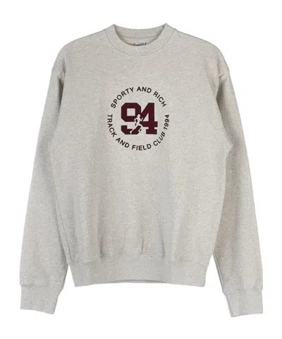 Sporty And Rich Long-sleeved Sweater In Gray