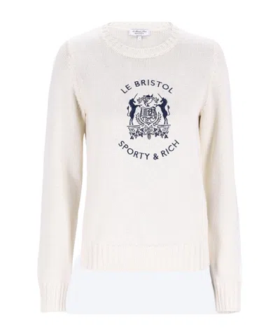 Sporty And Rich Long-sleeved Sweater In White