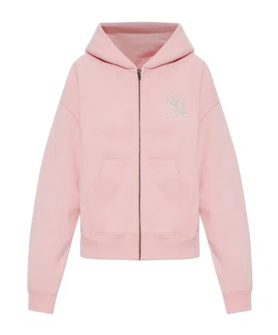 Sporty And Rich Long-sleeve Hooded Sweatshirt In Pink