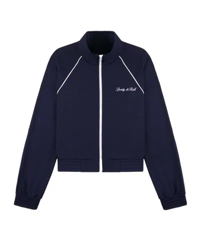 Sporty And Rich Long-sleeve Zip-up Sweatshirt In Animal Print