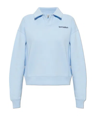 Sporty And Rich Long-sleeved Sweatshirt In Blue