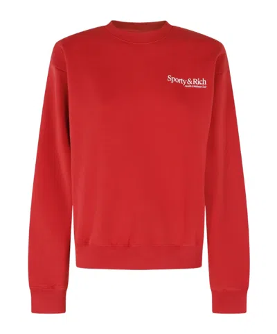 Sporty And Rich Long-sleeved Sweatshirt In Burgundy