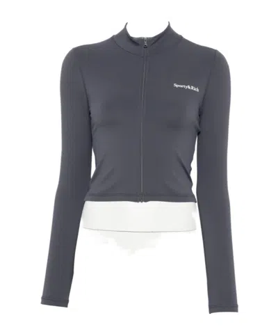 Sporty And Rich Long-sleeved Zip-up Sweatshirt In Multi