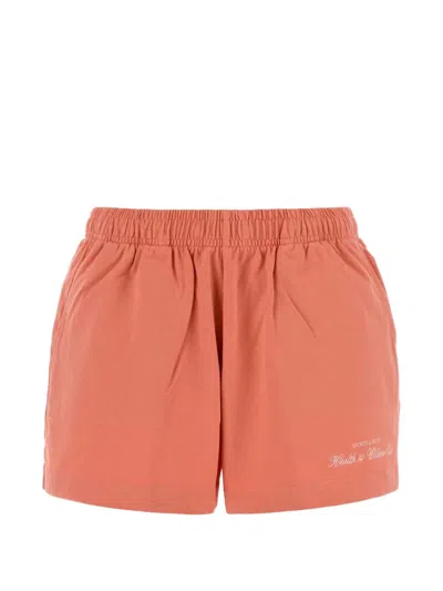 Sporty And Rich Cotton Lucy Shorts Comfortable Fit Pocket In Orange