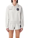 Sporty And Rich Polo Fleece With Ribbed Hem And Cuffs In Gray