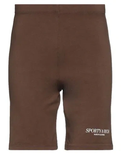 Sporty And Rich Sporty & Rich Man Leggings Dark Brown Size L Cotton, Elastane