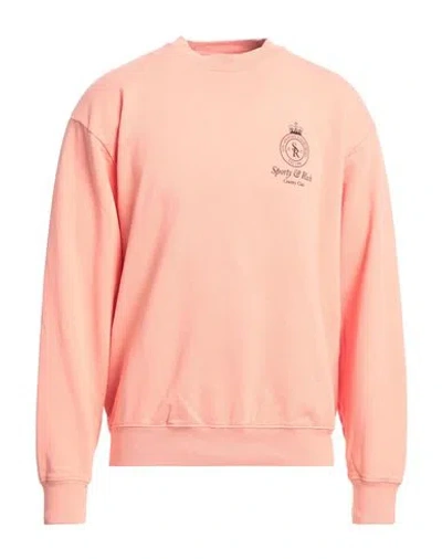 Sporty And Rich Sporty & Rich Man Sweatshirt Salmon Pink Size S Cotton