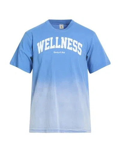 Sporty And Rich Sporty & Rich Man T-shirt Azure Size L Cotton In Blue