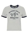 Sporty And Rich Sporty & Rich Melange Grey Cotton Riding Club T-shirt In Gray