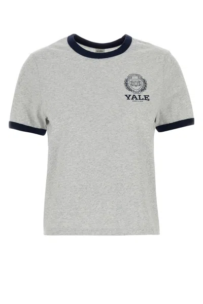 Sporty And Rich Graphic Ribbed T-shirt In Gray