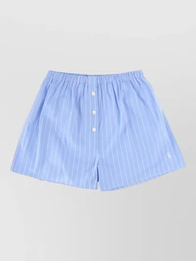 Sporty And Rich Mini Boxer Shorts Striped Back Pocket In Blue